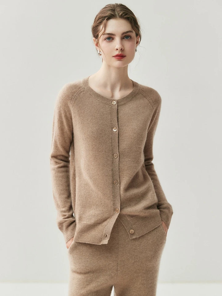 Pure Cashmere Round Neck Cardigan