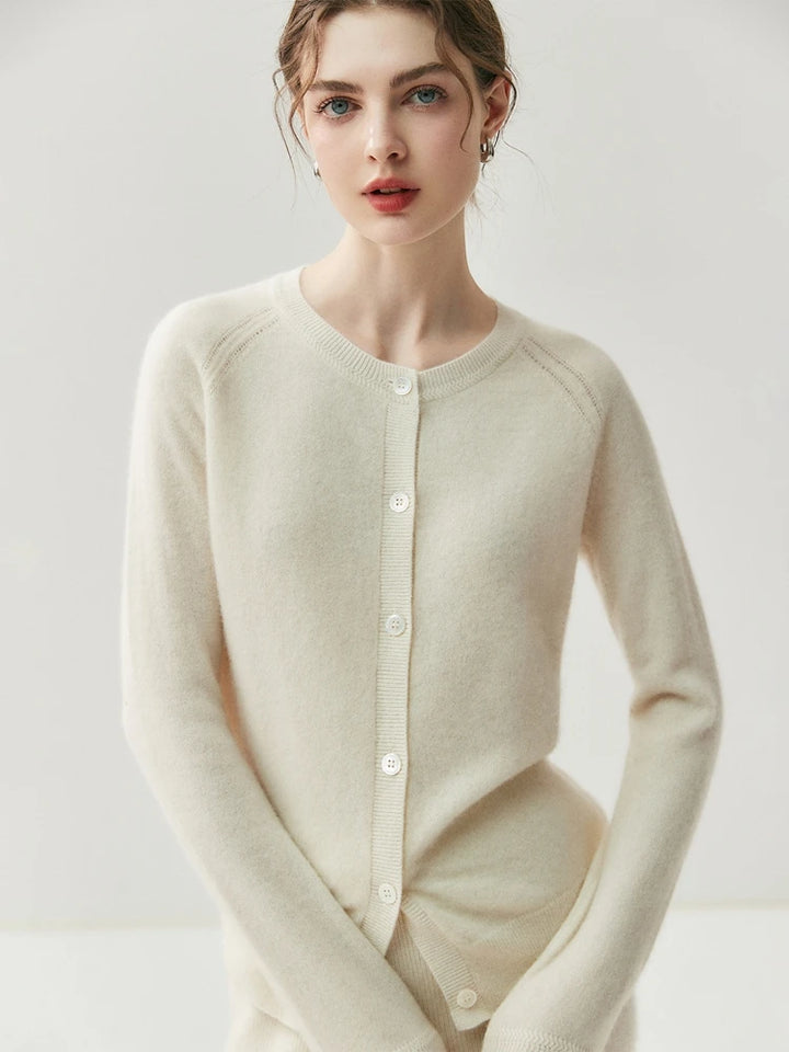 Pure Cashmere Round Neck Cardigan