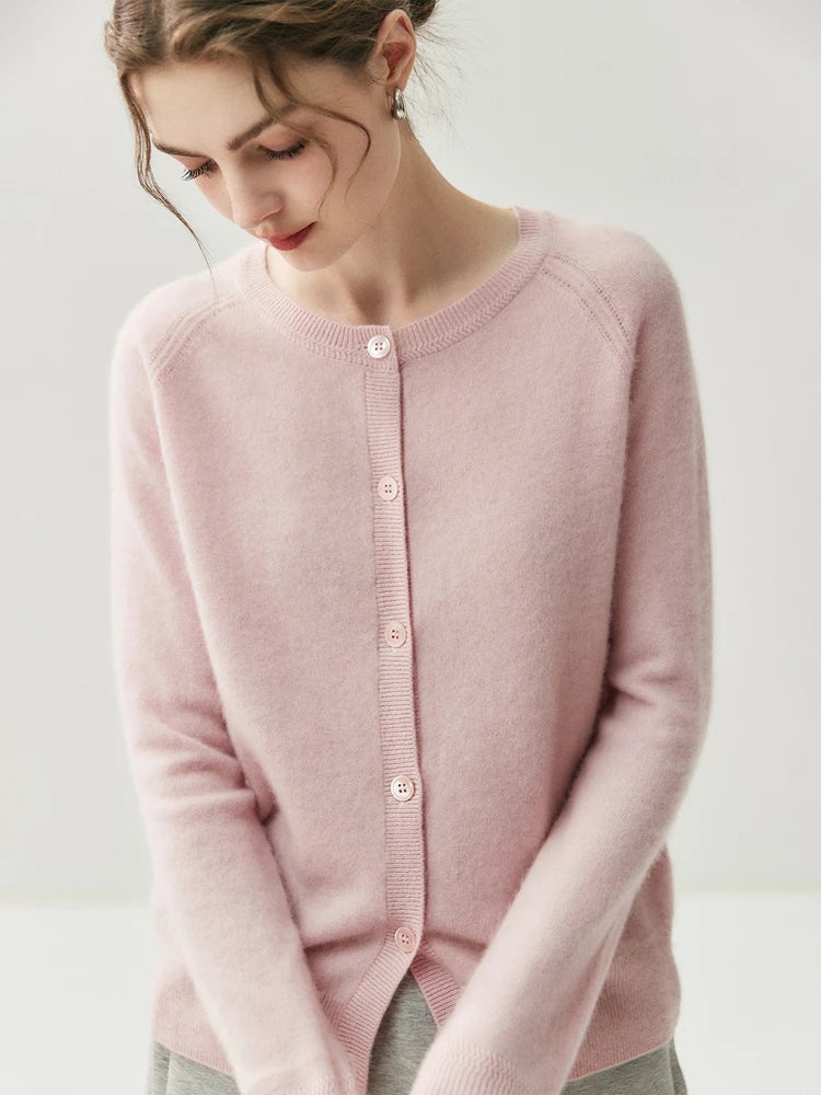 Pure Cashmere Round Neck Cardigan