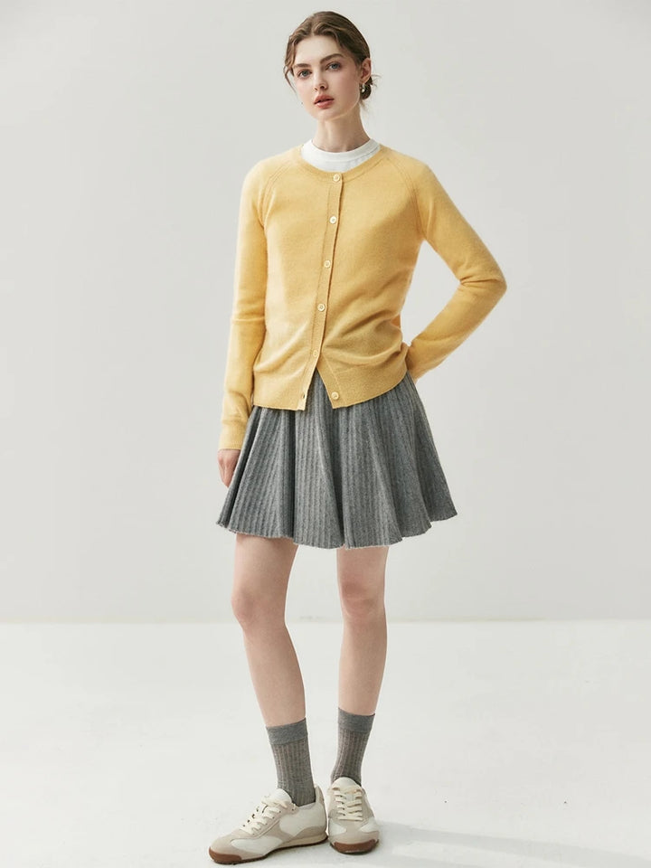 Pure Cashmere Round Neck Cardigan