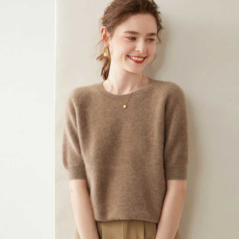 Pure Cashmere Short Sleeve Sweater