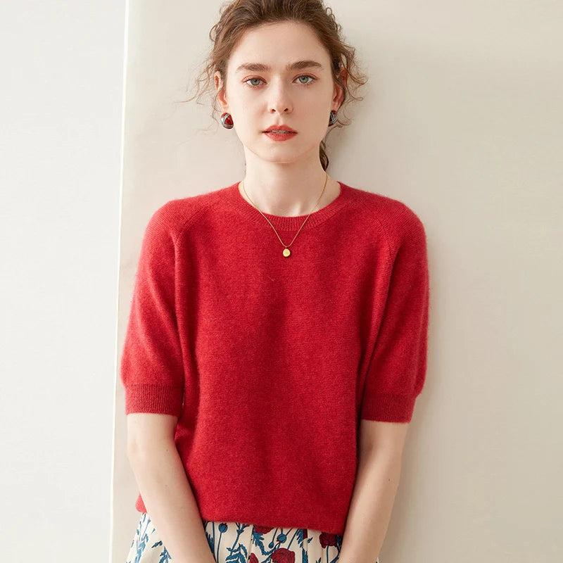 Pure Cashmere Short Sleeve Sweater