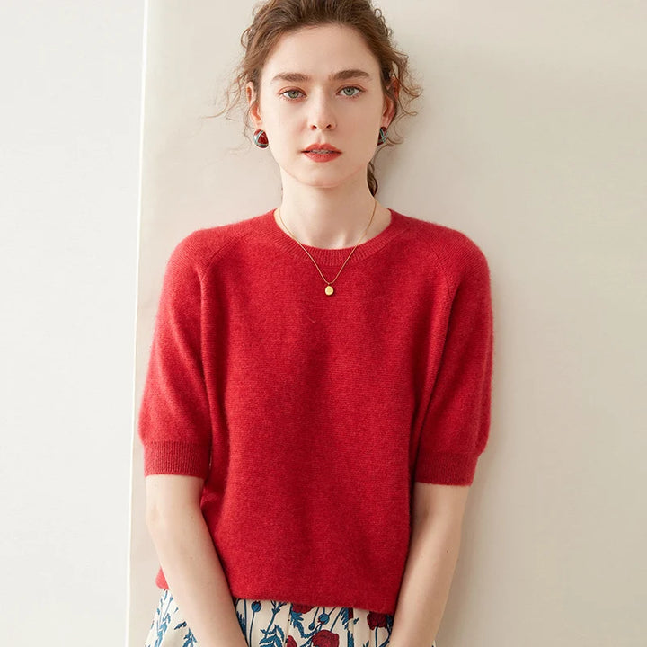 Pure Cashmere Short Sleeve Sweater