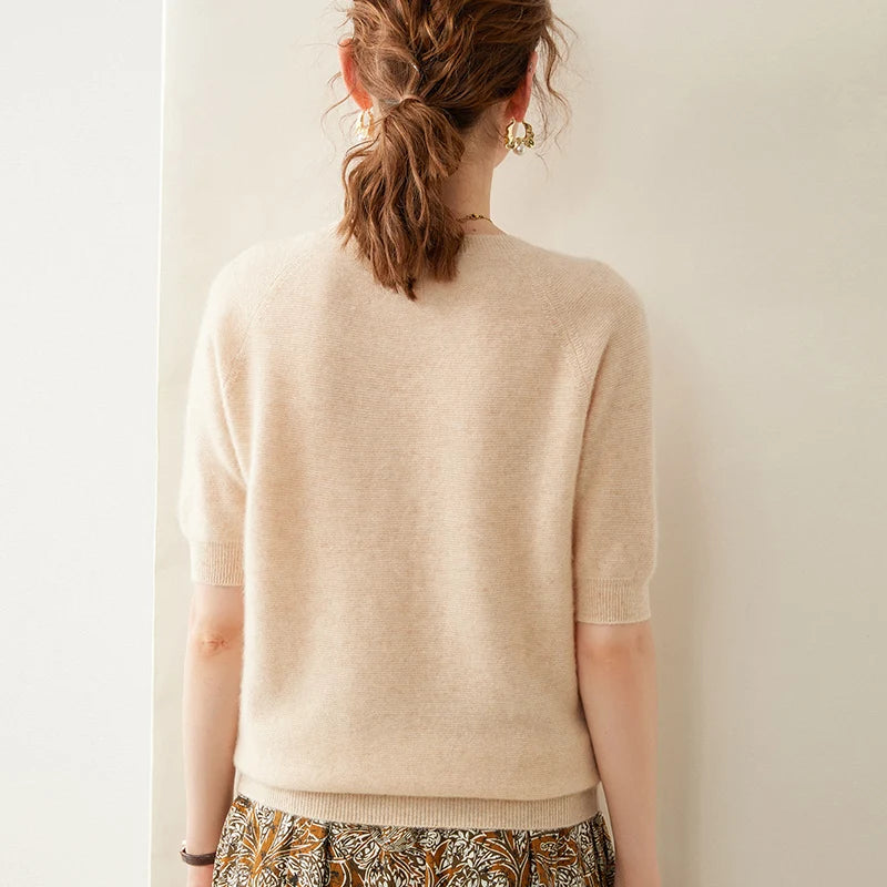 Pure Cashmere Short Sleeve Sweater