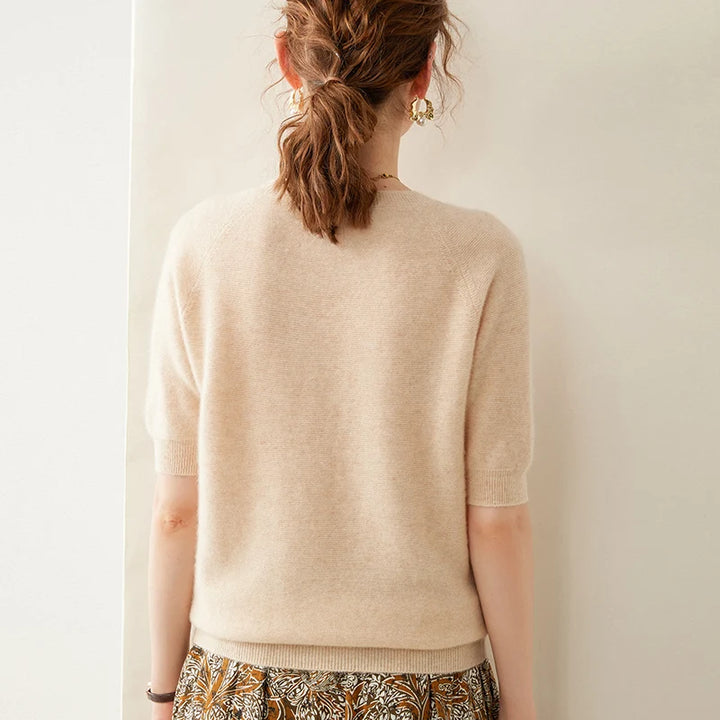 Pure Cashmere Short Sleeve Sweater