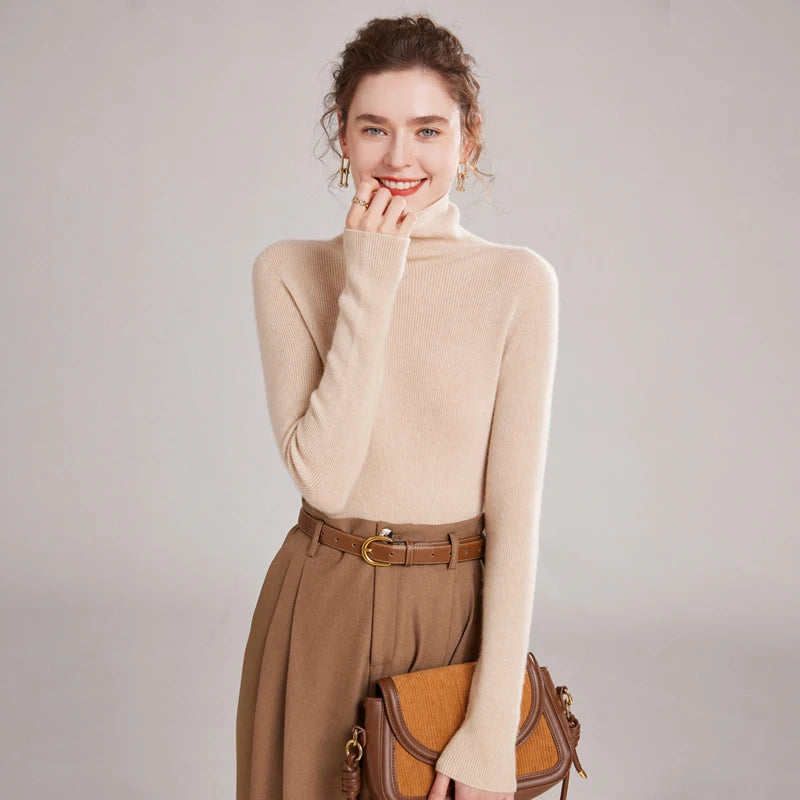 Pure Cashmere Slim Fit  Turtleneck Sweater