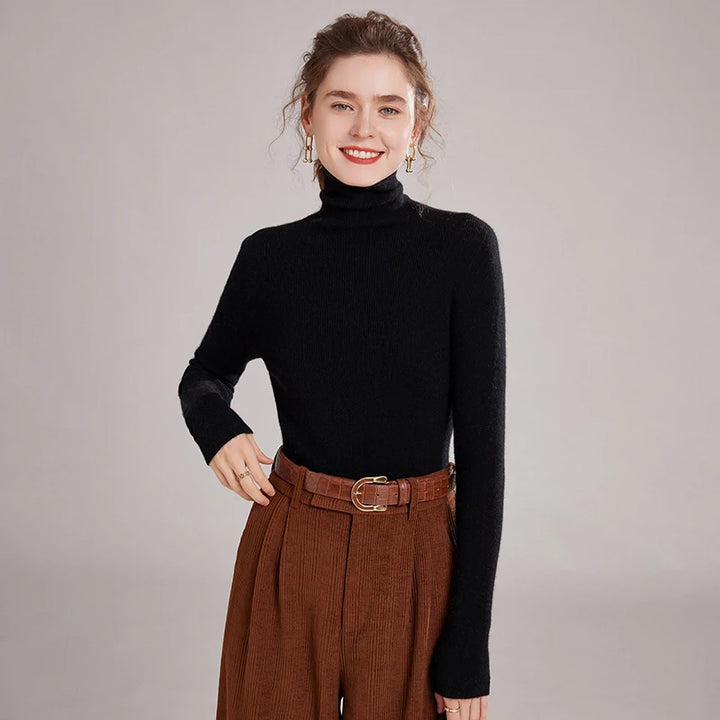 Pure Cashmere Slim Fit  Turtleneck Sweater