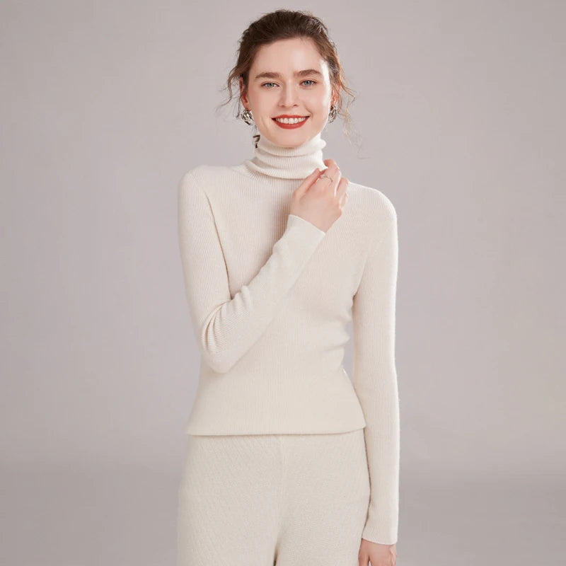 Pure Cashmere Slim Fit  Turtleneck Sweater