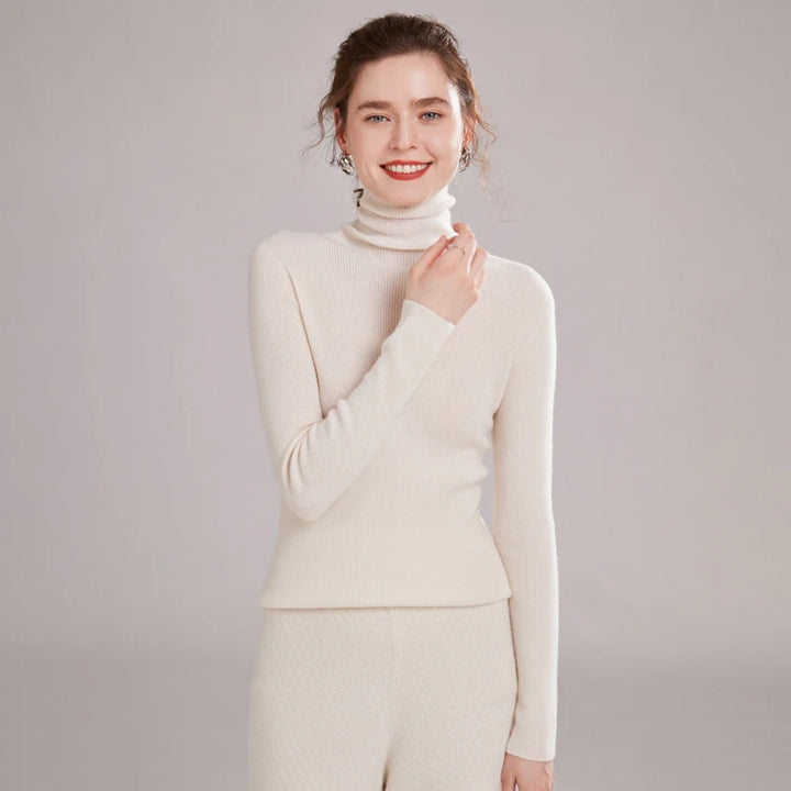 Pure Cashmere Slim Fit  Turtleneck Sweater