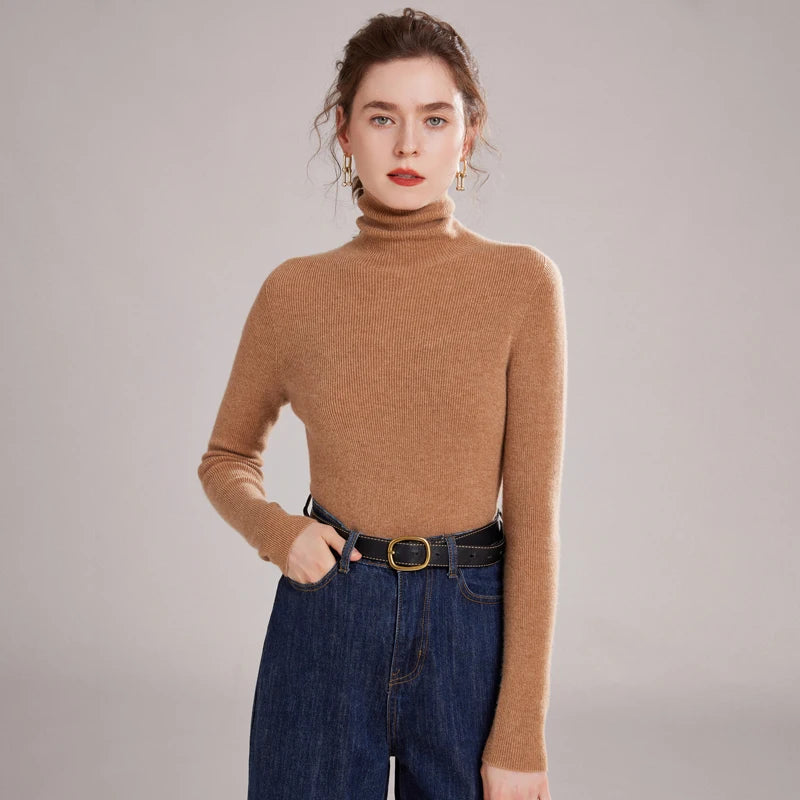 Pure Cashmere Slim Fit  Turtleneck Sweater