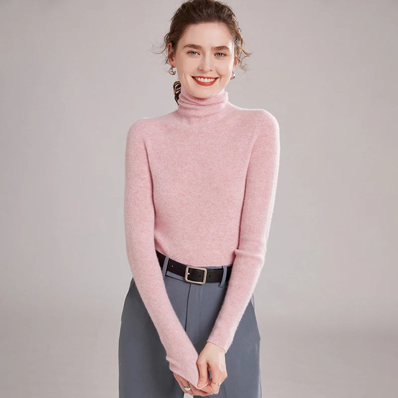 Pure Cashmere Slim Fit  Turtleneck Sweater