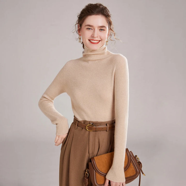 Pure Cashmere Slim Fit  Turtleneck Sweater