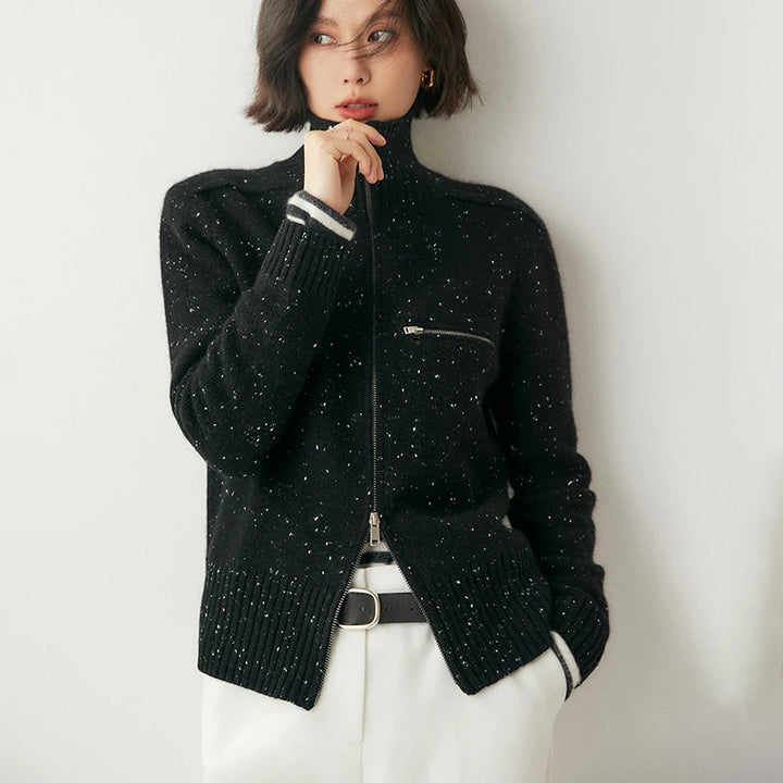 Pure Cashmere Zip-Up Cardigan