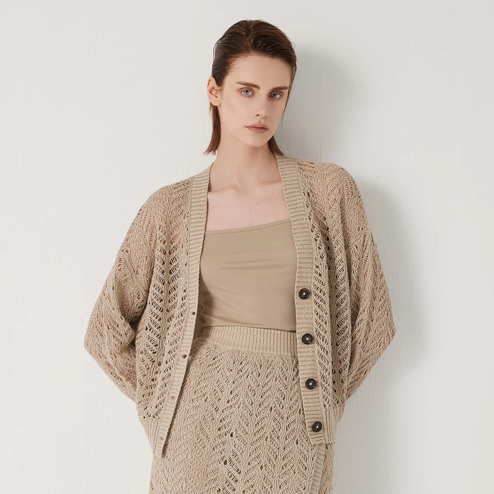 Pure Linen Knit Cardigan
