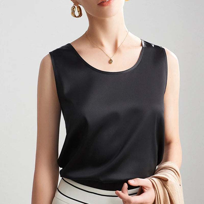 Pure Silk Sleeveless Tank Top