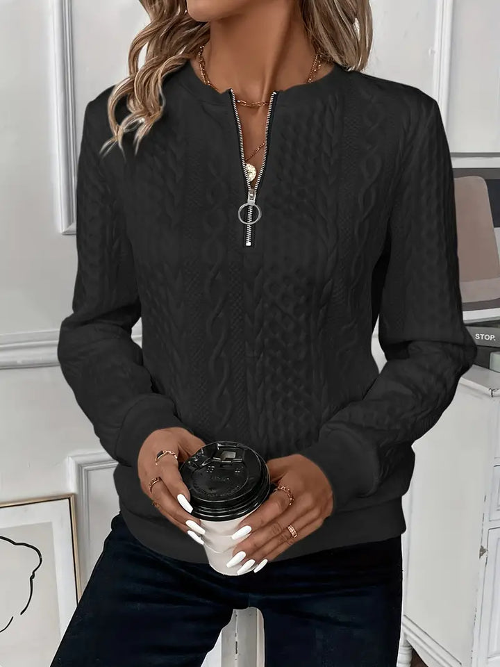 Quarter-Zip Knitted Wool Sweater