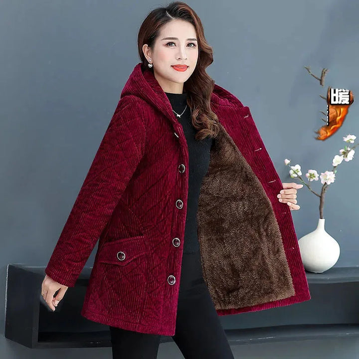 Quilted Hooded Sherpa-Lined Winter Jacket