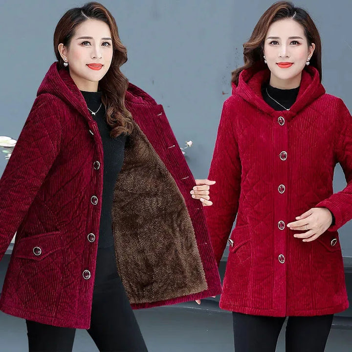 Quilted Hooded Sherpa-Lined Winter Jacket