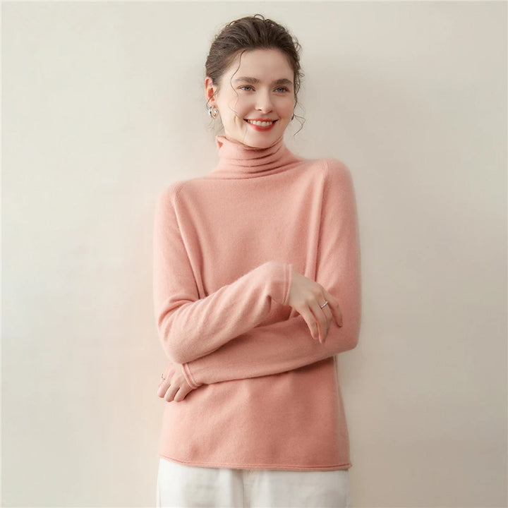 Relaxed Cashmere Turtleneck Knit Sweater