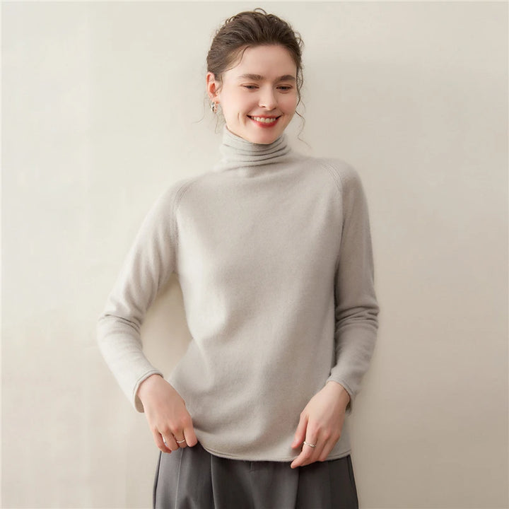 Relaxed Cashmere Turtleneck Knit Sweater
