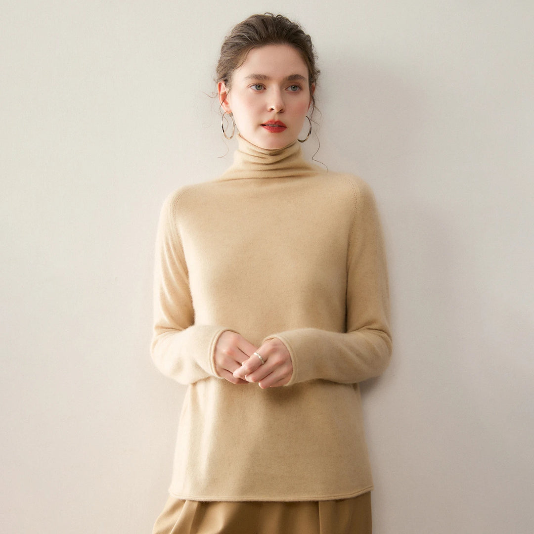 Relaxed Cashmere Turtleneck Knit Sweater