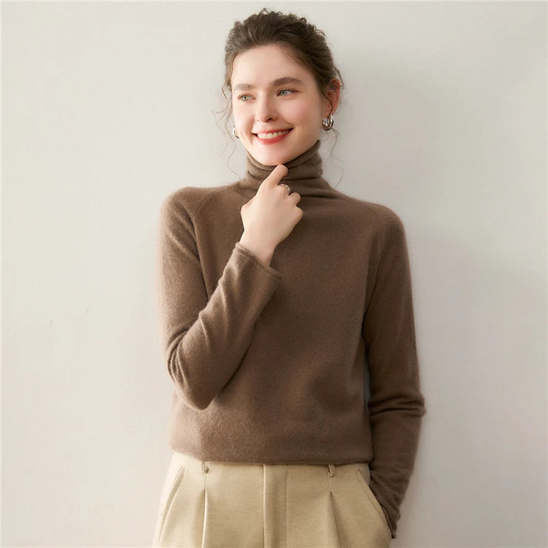 Relaxed Cashmere Turtleneck Knit Sweater