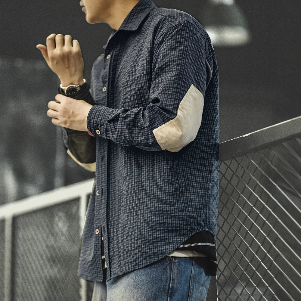 Retro Plaid Seersucker Autumn Shirt