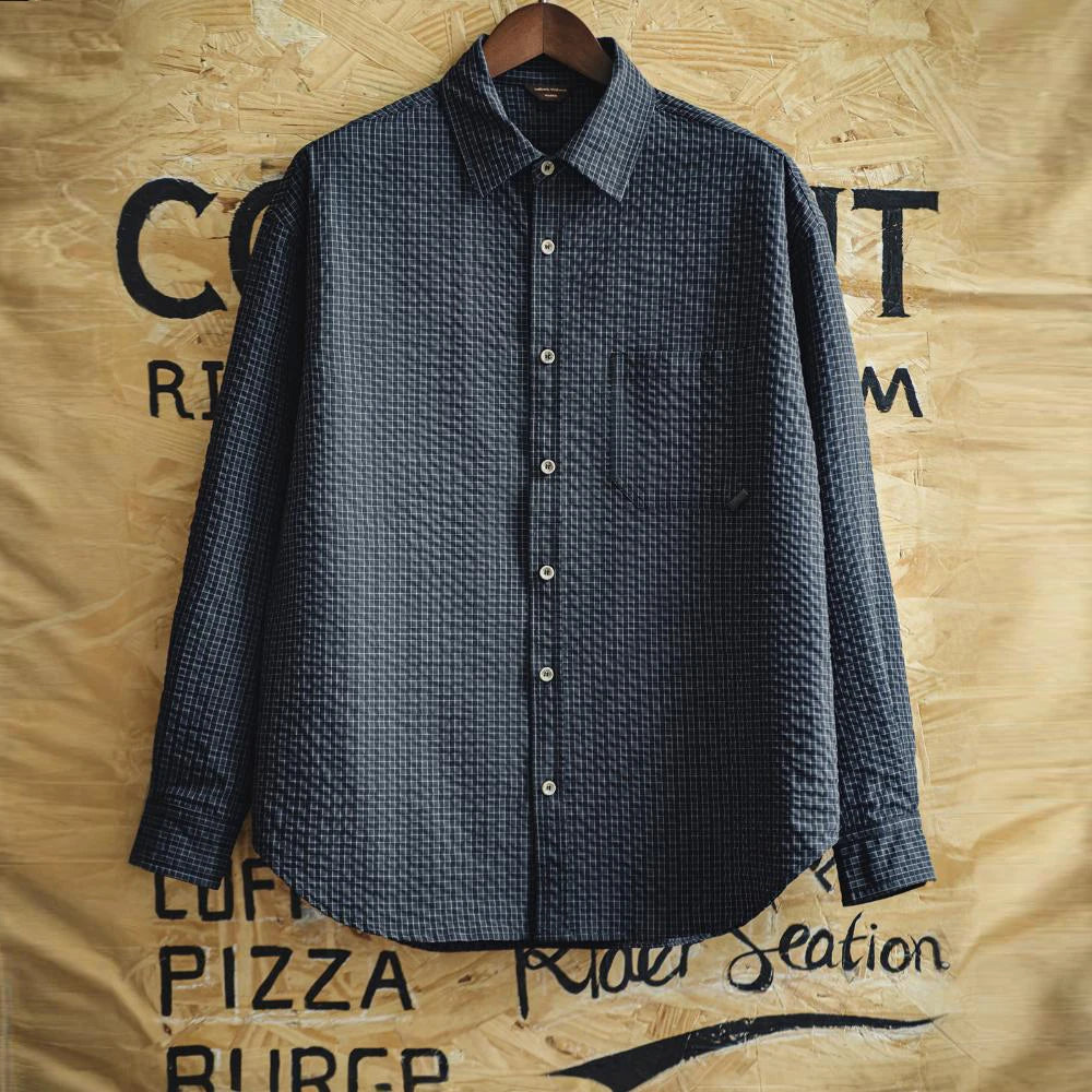 Retro Plaid Seersucker Autumn Shirt
