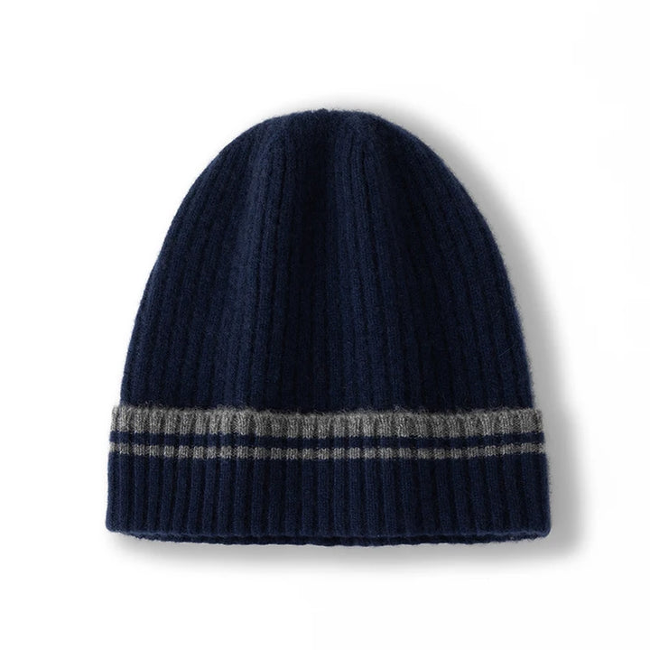 Ribbed Cashmere Knit Beanie Hat