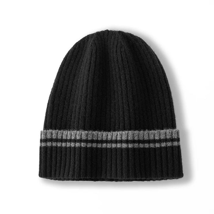 Ribbed Cashmere Knit Beanie Hat