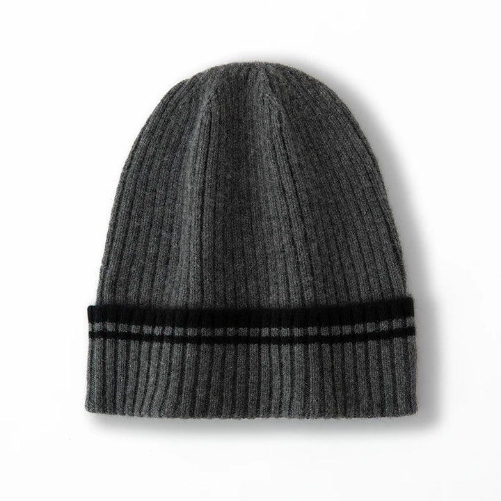 Ribbed Cashmere Knit Beanie Hat