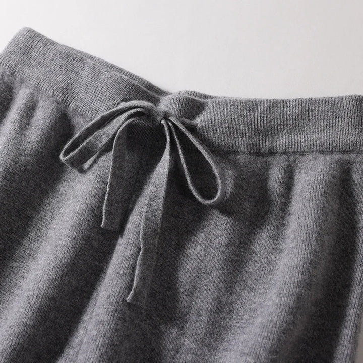 Merino Wool High Waisted Knit Trousers