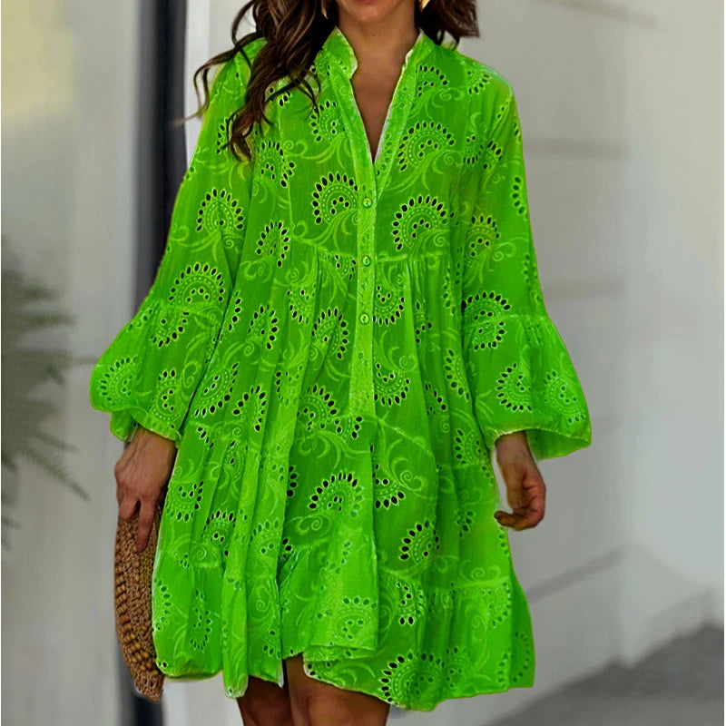Vera | Women's Eyelet Boho Mini Dress