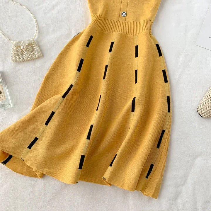 Vera | Knit V-Neck Spaghetti Strap Mini Dress
