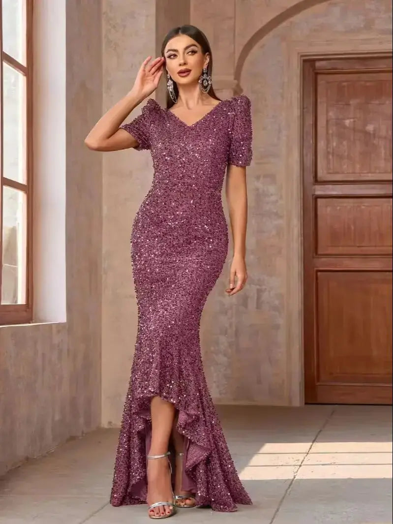 Sequin Mermaid Evening Gown