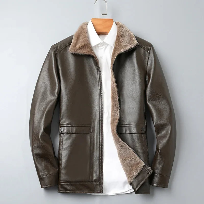 Shearling Lined Leather Jacket