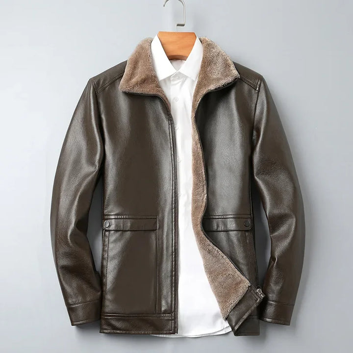 Shearling Lined Leather Jacket