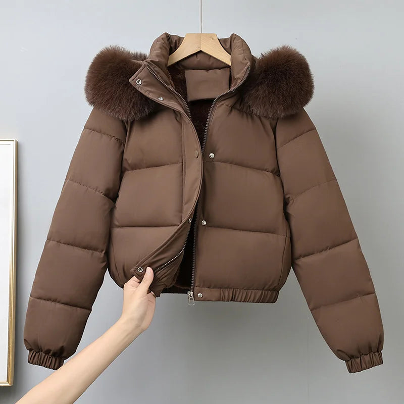 Short Hooded Fur Parka