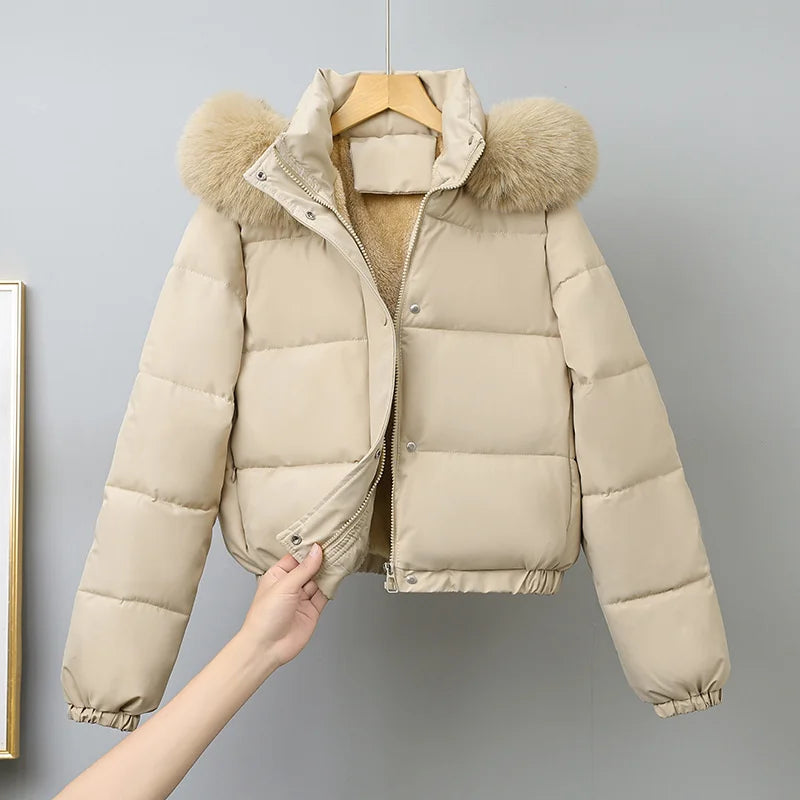 Short Hooded Fur Parka