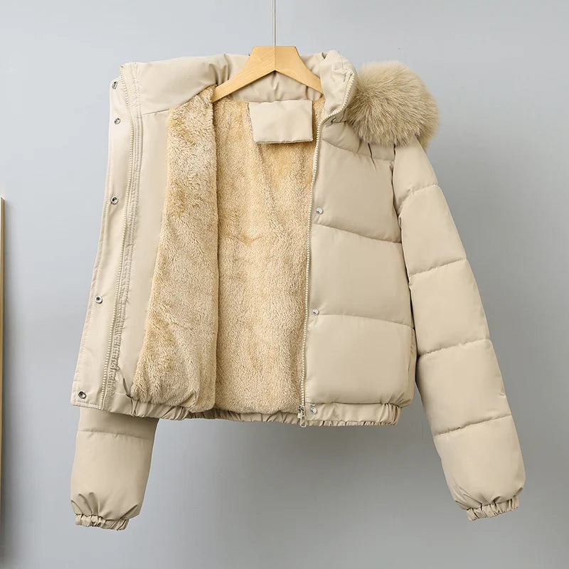 Short Hooded Fur Parka