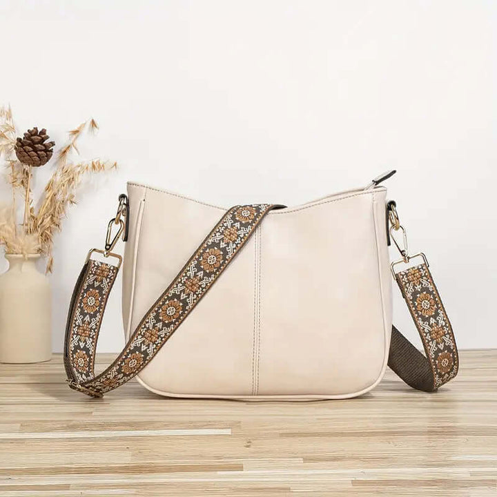Vegan Leather Shoulder Bag with Boho Strap