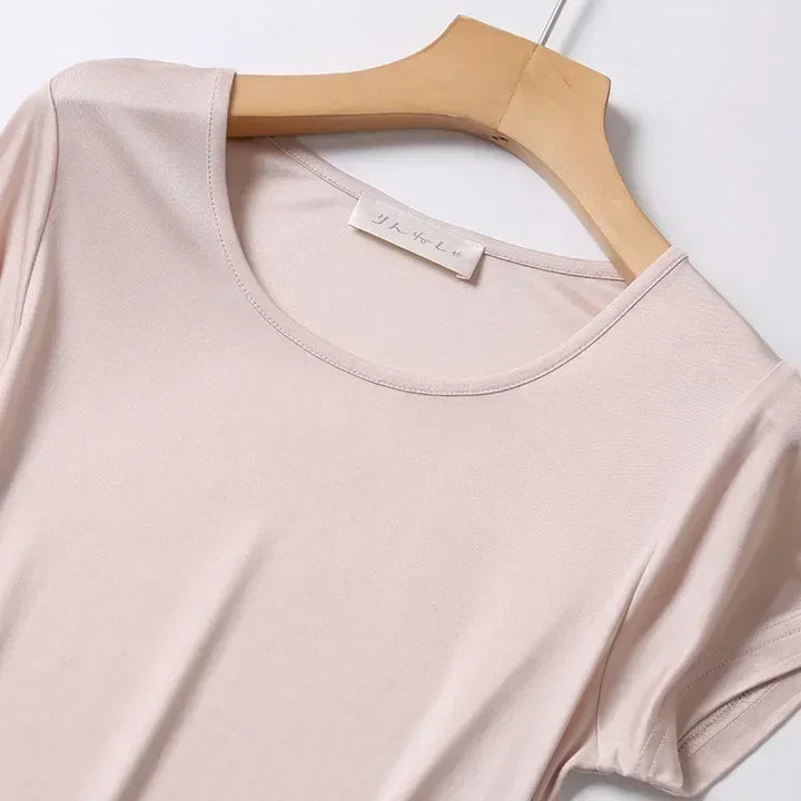 Silk Short Sleeve Nightgown Dress