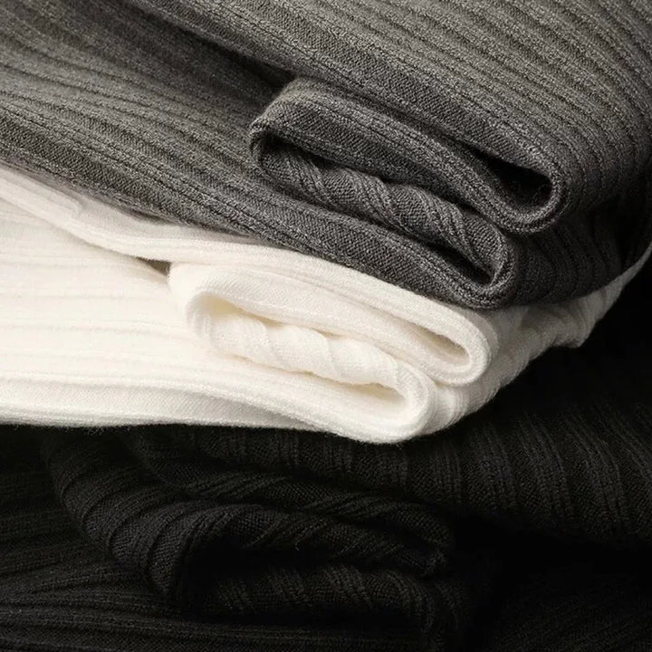 Slim Fit Vertical Stripe Polo Sweater