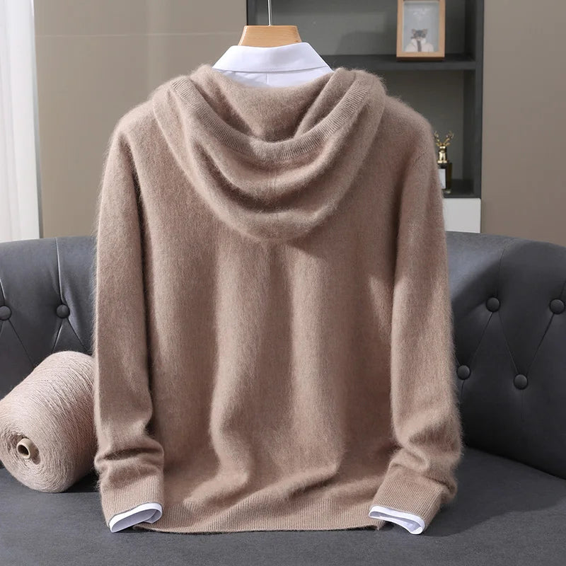  Soft Cashmere Hooded Knit Sweater