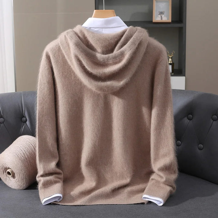 Soft Cashmere Hooded Knit Sweater