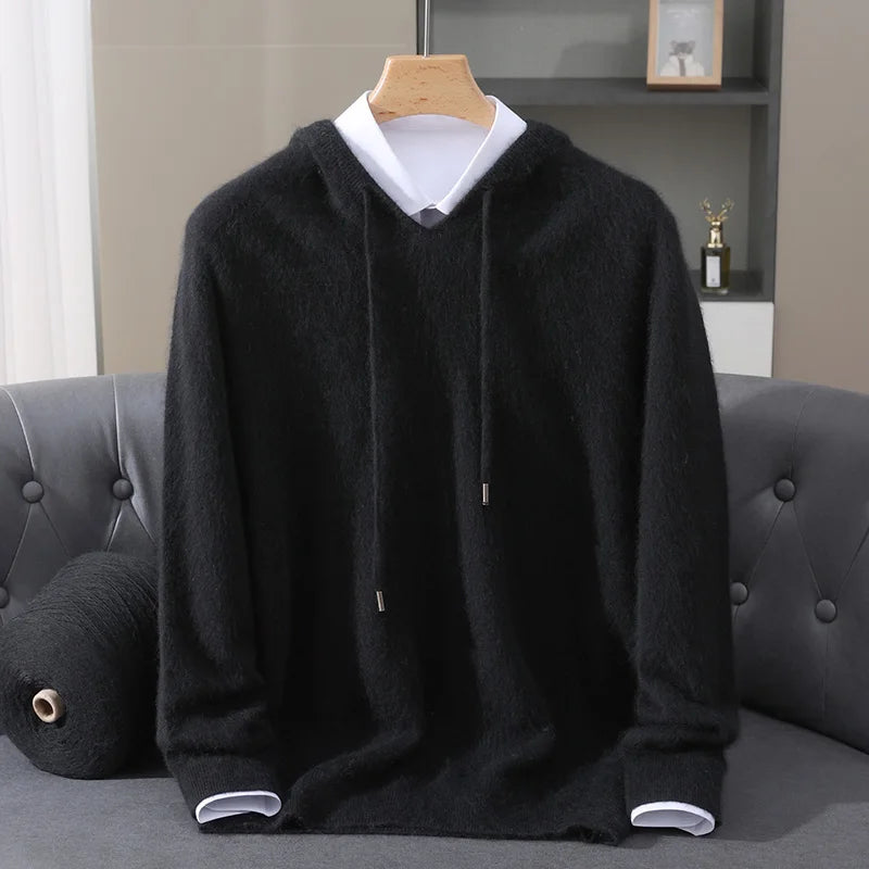 Soft Cashmere Hooded Knit Sweater
