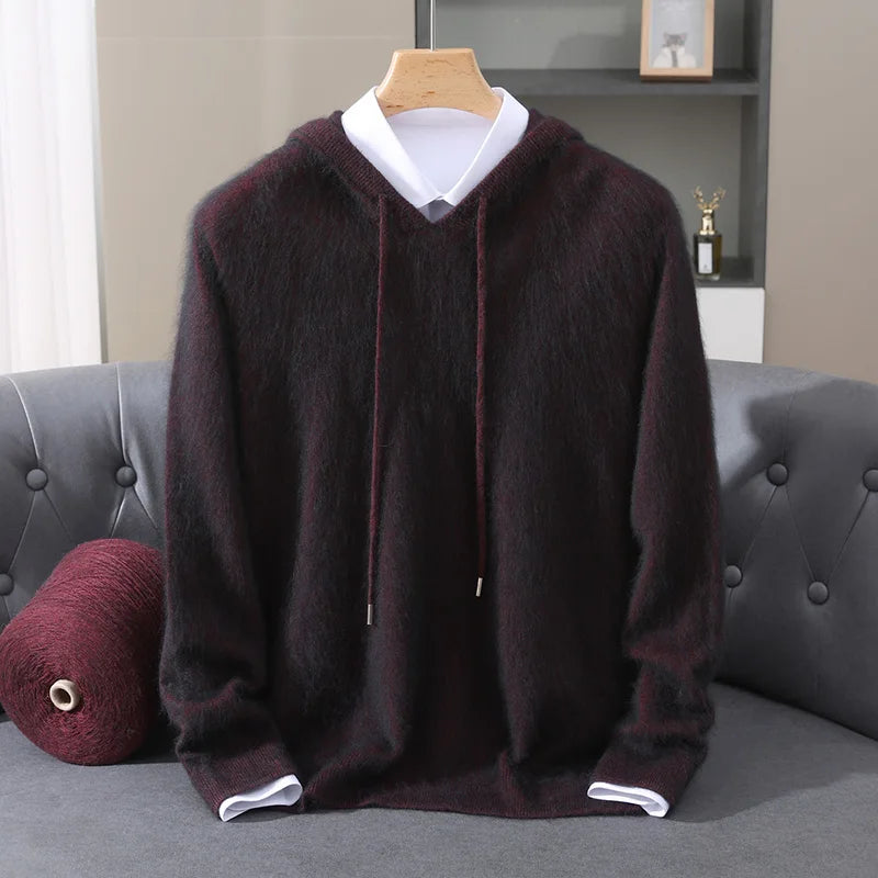  Soft Cashmere Hooded Knit Sweater