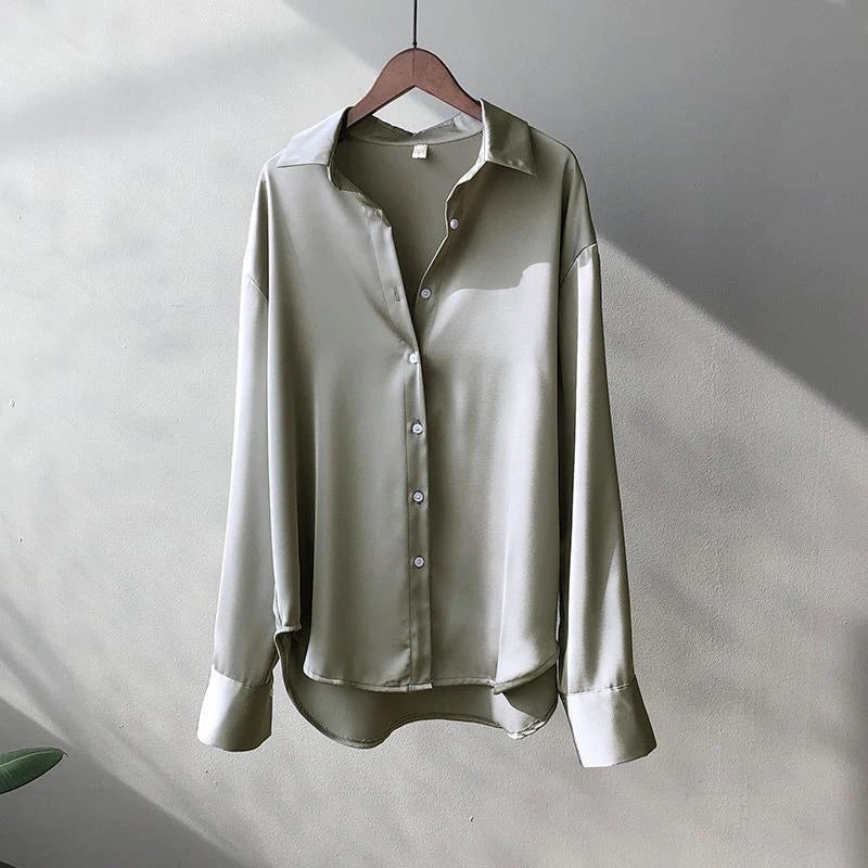 Soft Knit Button Down Blouse