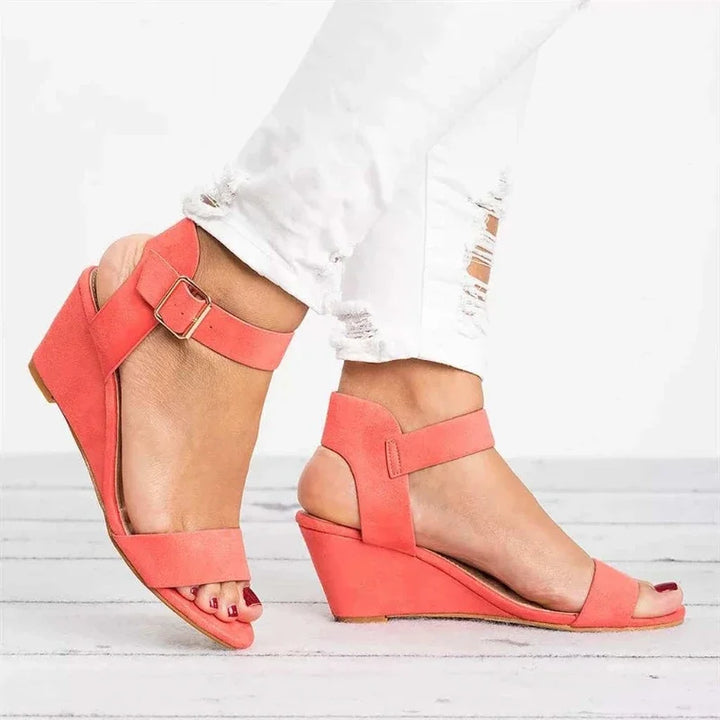 Soft Mid Heel Wedge Summer Sandals
