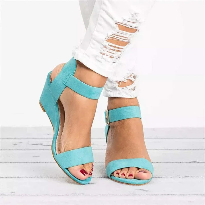 Soft Mid Heel Wedge Summer Sandals